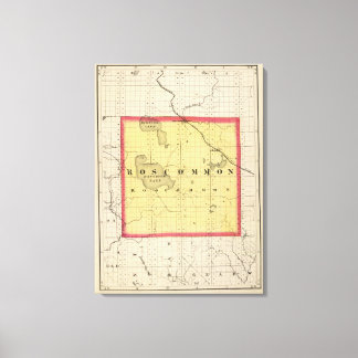 Lienzo Mapa del condado de Roscommon, Michigan