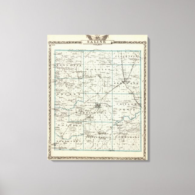 Lienzo Mapa del condado de Saline (Anverso)