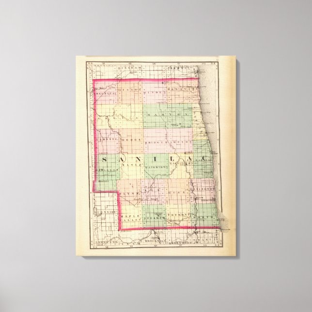 Lienzo Mapa del condado de Sanilac, Michigan (Anverso)