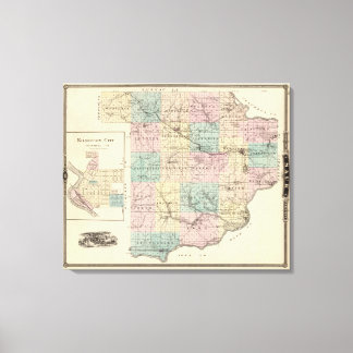 Lienzo Mapa del condado de Sauk y la ciudad de Kilbourn