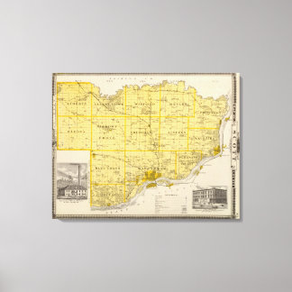 Lienzo Mapa del condado de Scott, estado de Iowa