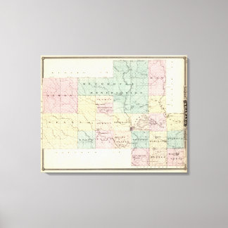 Lienzo Mapa del condado de Shawano, estado de Wisconsin