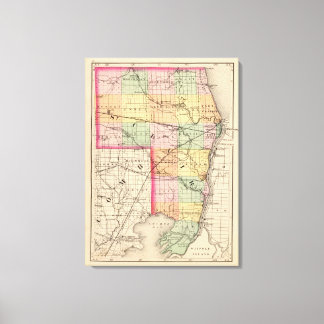 Lienzo Mapa del condado de St Clair, Michigan
