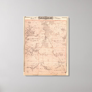 Lienzo Mapa del condado de Steele, Minnesota