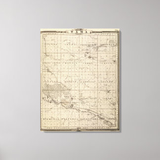 Lienzo Mapa del condado de Tama, estado de Iowa