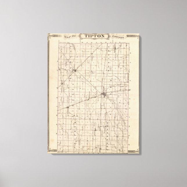 Lienzo Mapa del condado de Tipton (Anverso)