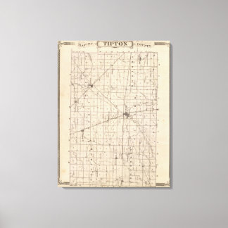 Lienzo Mapa del condado de Tipton