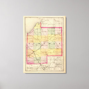 Lienzo Mapa del condado de Tuscola, Michigan