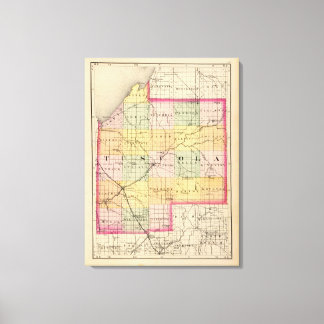 Lienzo Mapa del condado de Tuscola, Michigan