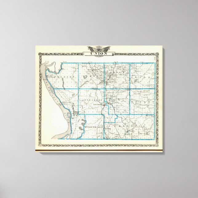 Lienzo Mapa del condado de Union (Anverso)