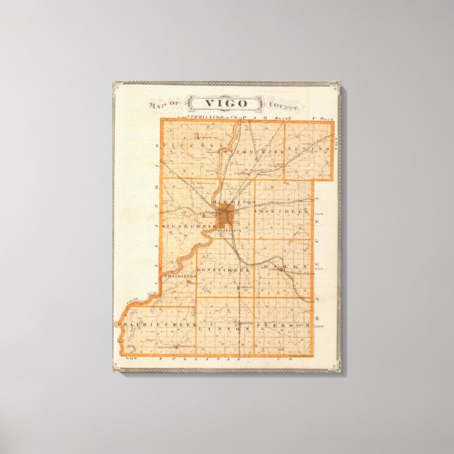 Lienzo Mapa del condado de Vigo (Anverso)