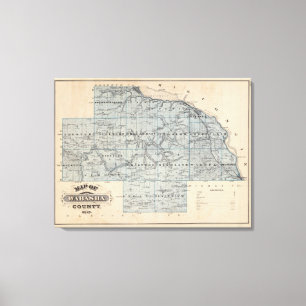 Lienzo Mapa del condado de Wabasha, Minnesota
