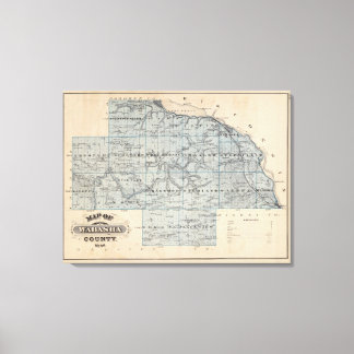Lienzo Mapa del condado de Wabasha, Minnesota