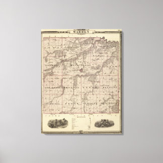 Lienzo Mapa del condado de Warren, estado de Iowa