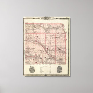 Lienzo Mapa del condado de Washington, estado de Iowa