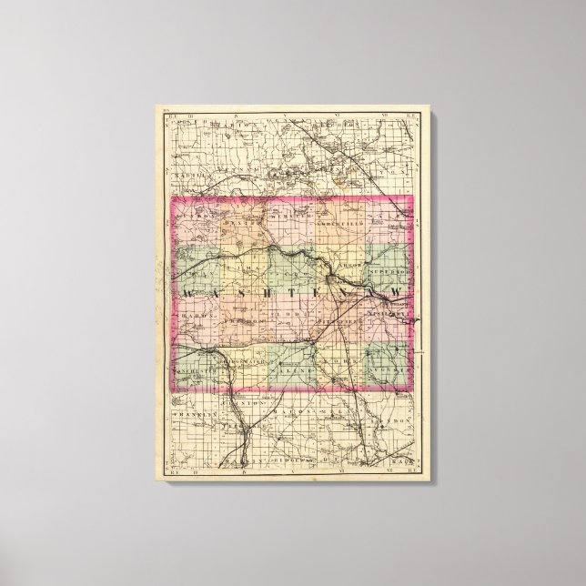 Lienzo Mapa del condado de Washington, Michigan (Anverso)