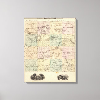 Lienzo Mapa del condado de Waukesha, estado de Wisconsin