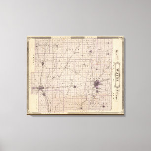 Lienzo Mapa del condado de Wayne