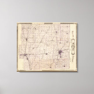 Lienzo Mapa del condado de Wayne