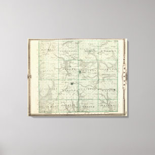 Lienzo Mapa del condado de Wayne, estado de Iowa