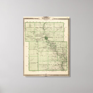 Lienzo Mapa del condado de Webster, estado de Iowa