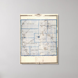 Lienzo Mapa del condado de Wright, estado de Iowa