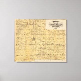 Lienzo Mapa del condado Olmsted, Minnesota