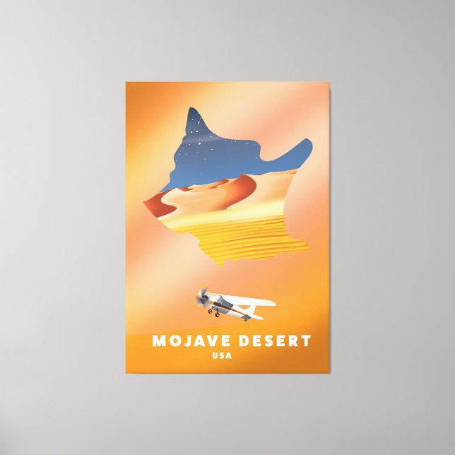 Lienzo Mapa del desierto de Mojave EE. UU. (Anverso)