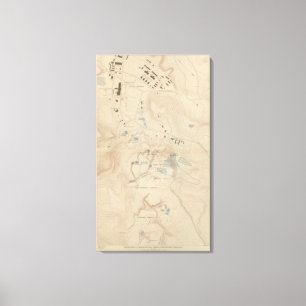 Lienzo Mapa del detalle de Mammoth Hot Springs