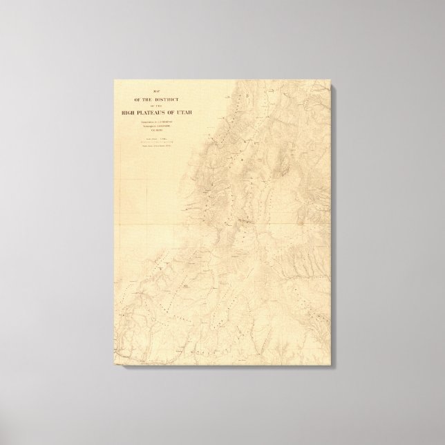 Lienzo Mapa del distrito de la Alta Meseta de Utah (Anverso)