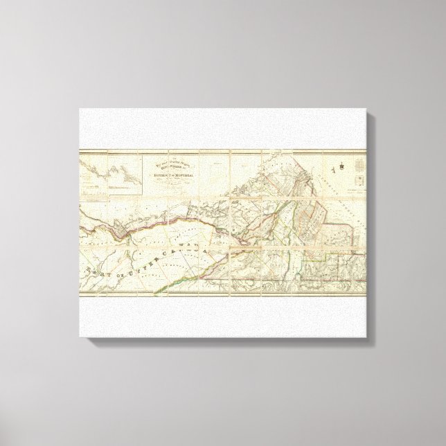 Lienzo Mapa del Distrito de Montreal, Baja Canadá (Anverso)