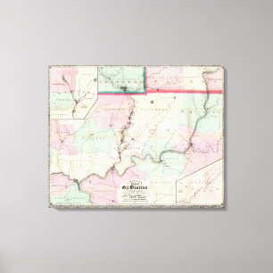 Lienzo Mapa del distrito del aceite de Pennsylvania