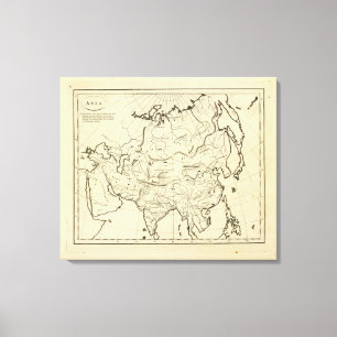 Lienzo Mapa del esquema de Asia