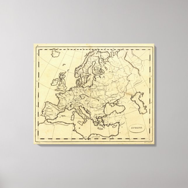 Lienzo Mapa del esquema de Europa (Anverso)