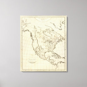 Lienzo Mapa del esquema de Norteamérica