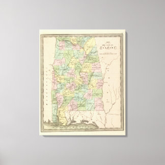 Lienzo Mapa del estado de Alabama 2