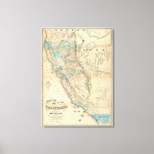 Lienzo Mapa del estado de California