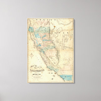 Lienzo Mapa del estado de California