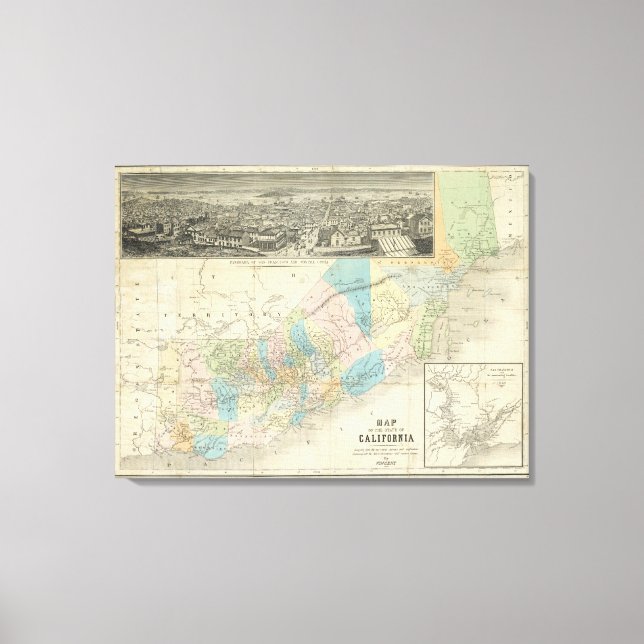 Lienzo Mapa Del Estado De California (Anverso)