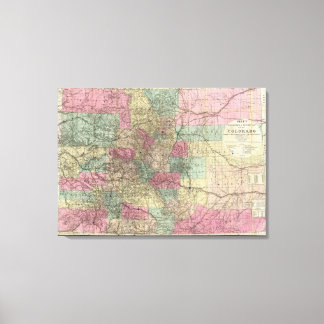 Lienzo Mapa del estado de Colorado