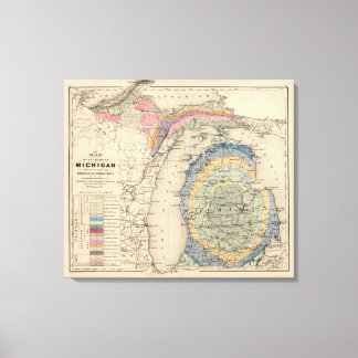 Lienzo Mapa del estado de Michigan