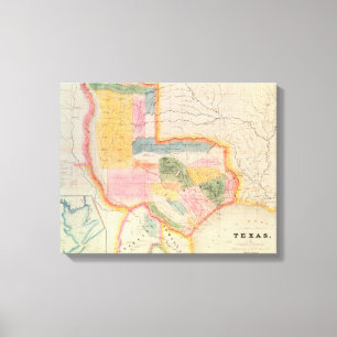 Lienzo Mapa del estado de Texas   1835