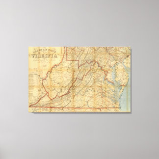 Lienzo Mapa del estado de Virginia