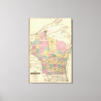 Lienzo Mapa del estado de Wisconsin