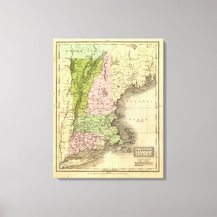 Lienzo Mapa del este de Olney de los estados