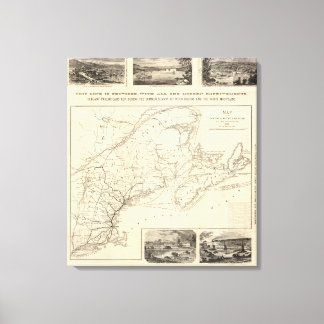 Lienzo Mapa del ferrocarril Boston y Maine