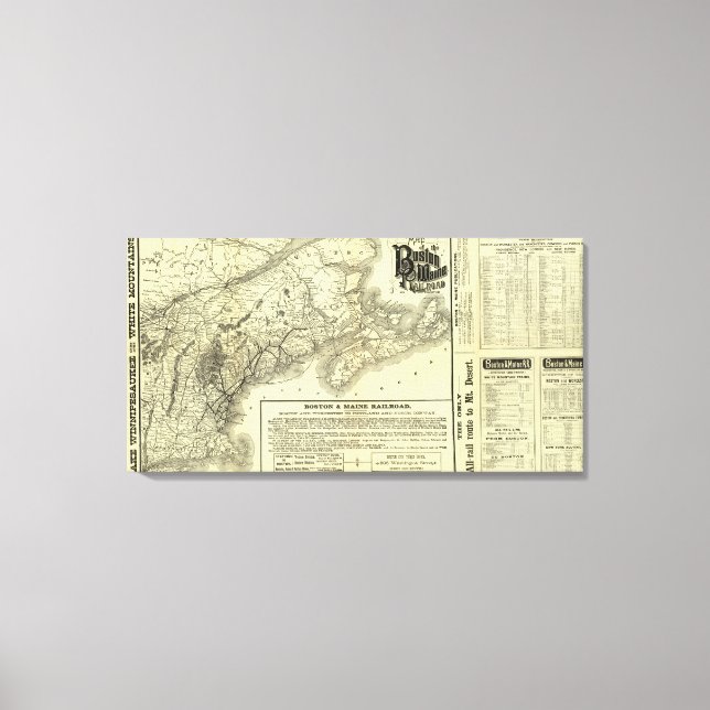 Lienzo Mapa del ferrocarril Boston y Maine 2 (Anverso)