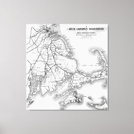 Lienzo Mapa del ferrocarril de la antigua colonia de Cabo