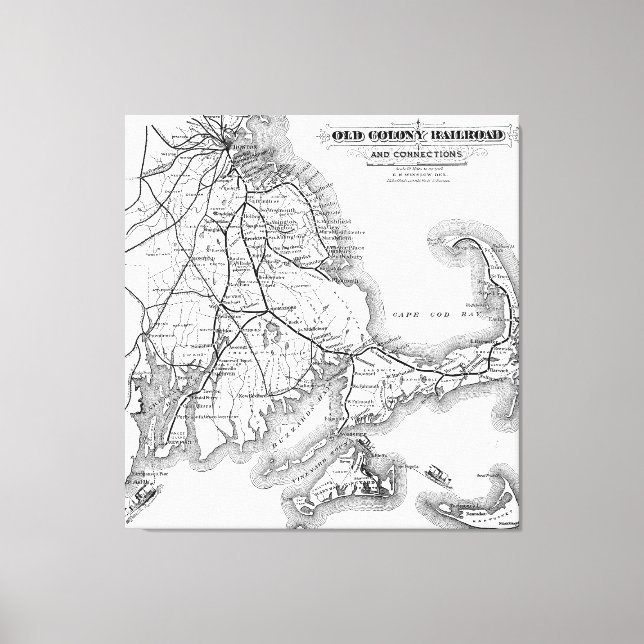 Lienzo Mapa del ferrocarril de la antigua colonia de Cabo (Anverso)