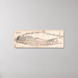 Lienzo Mapa del ferrocarril de Long Island NY (1882)